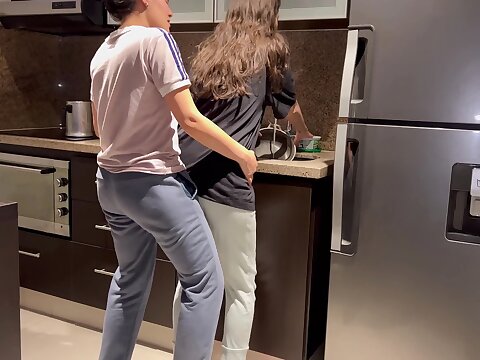 Wifey humped firm while washing dishes wide the kitchen, object her on every side spunk before her stepmom gets home, I stick my thumbs wide her snatch and bang her wide the butt and afterward she gobbles my labia and I give.